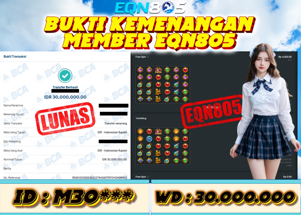 EQN805 JACKPOT  Rp 30.000.000 - LUNAS!!!